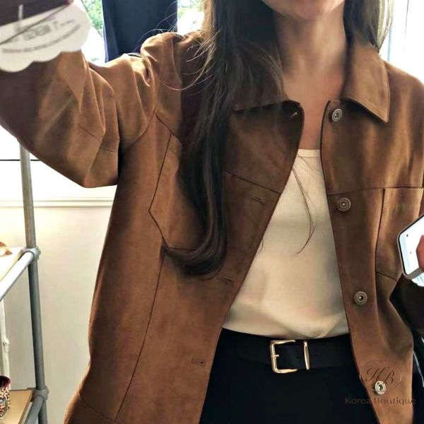 Fw469 冬季 麂皮口袋外套 