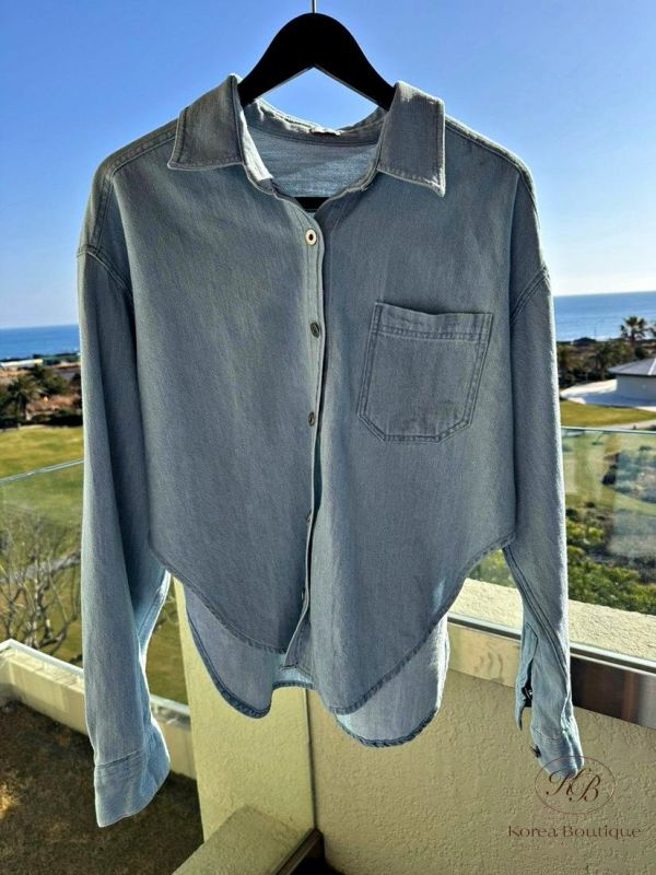 SS290 春季 喜歡兩側開衩的牛仔襯衫 