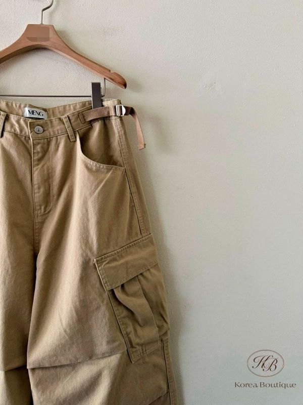 SS94 春季 好看的多口袋 工裝褲 腰圍可調整 
