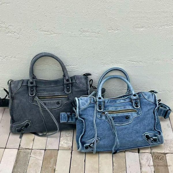 SS366 春季 牛仔丹寧機車包 