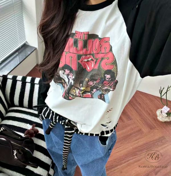 Fw287 秋季 破損搖滾tee 