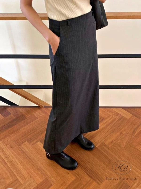 SS285 春季 條紋西裝半身裙 