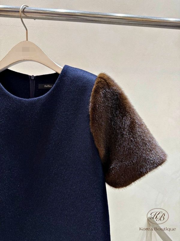 FWKR91 冬季 毛毛袖洋裝 