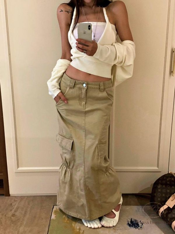 FW2668 秋季 落地感工裝半身裙 