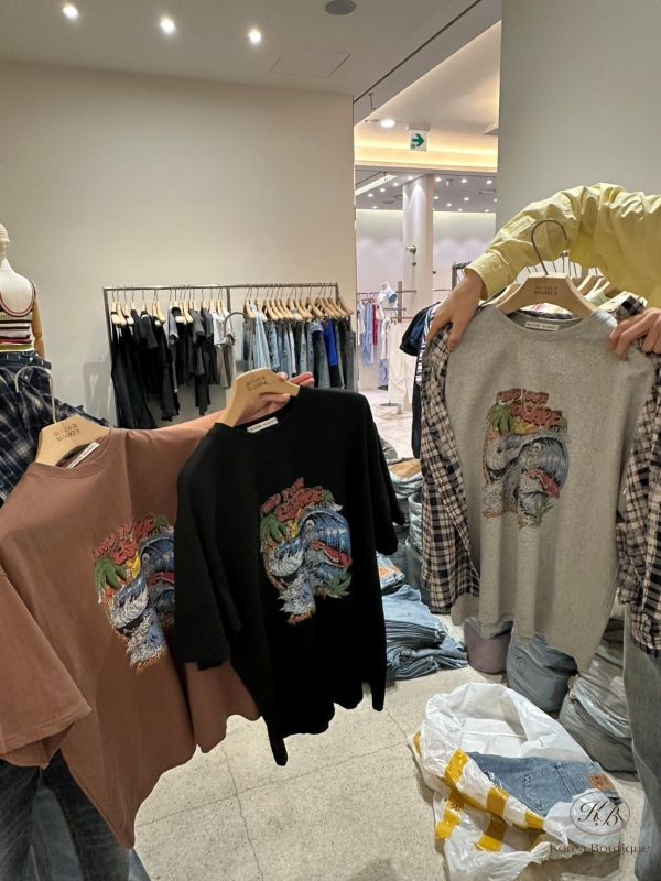 Kr44 夏裝 復古鯊魚印花寬版Tee 