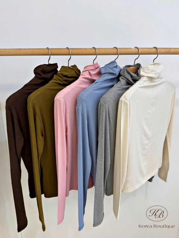 Fw406 秋季 高領 小吊飾牌上衣 