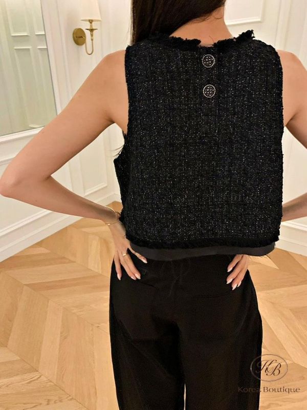 SS452 春季 短版小香流蘇上衣 