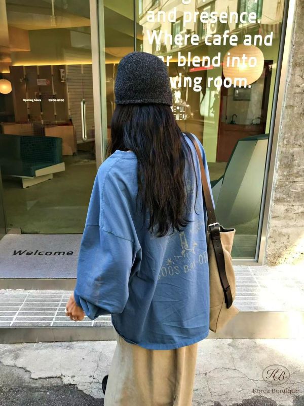 FW3854 秋季 背面好好看的帥氣長版tee 
