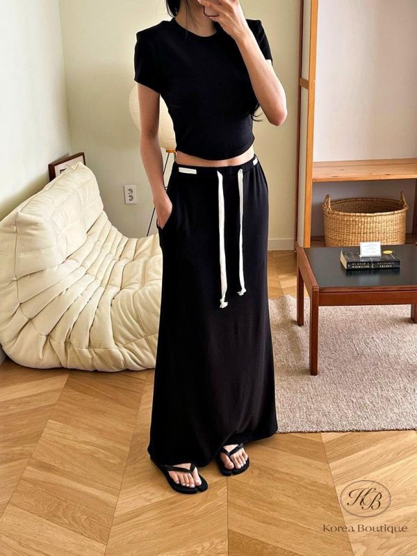 SS391 春季 棉質長裙運動套裝 