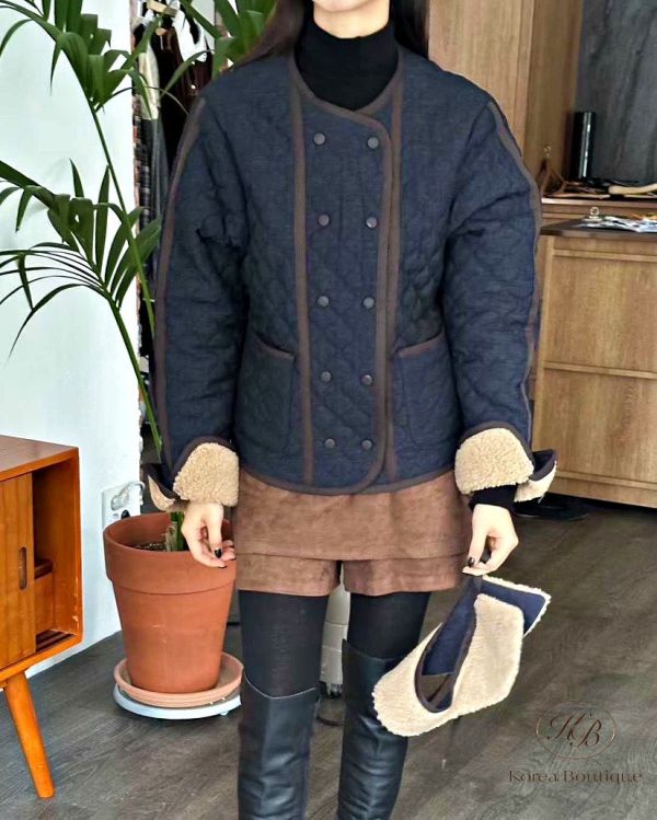 Fw454 冬季 可拆式的延縫外套 袖子還有羔毛 好可愛 