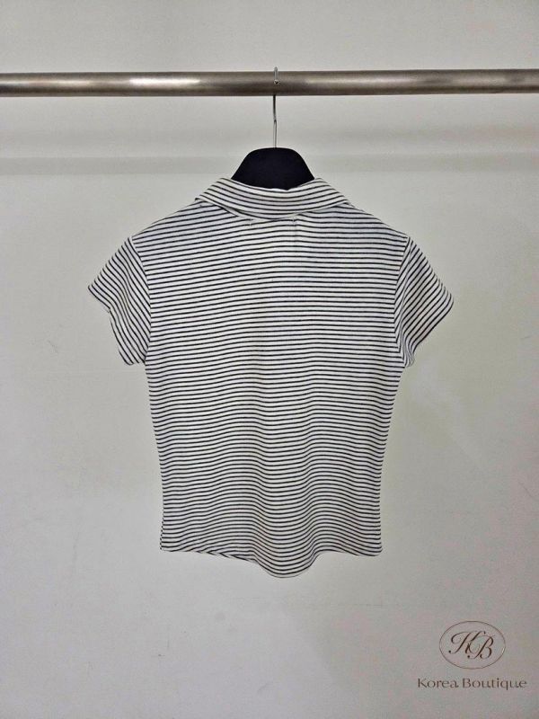 SS431 春季 合身的條紋polo衫 