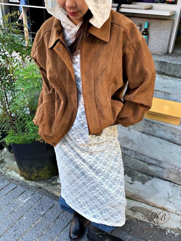 Fw343 秋季 質感很好 復古寬鬆麂皮外套 