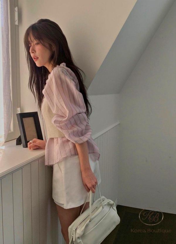 SS230 春季 天絲綁帶襯衫 