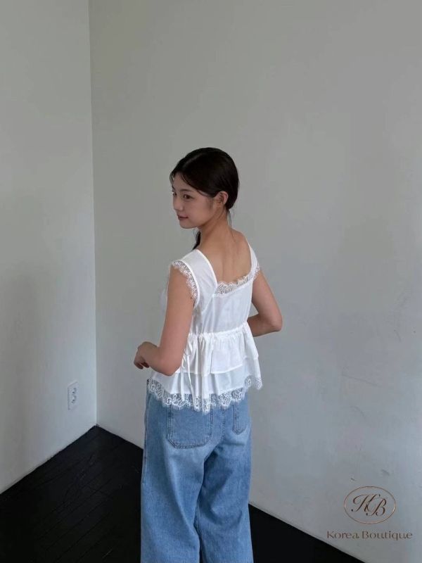 Su92 夏裝 睫毛蕾絲上衣 