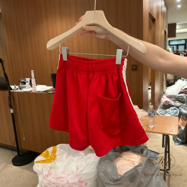 Spv35 春裝 蕾絲運動短褲 