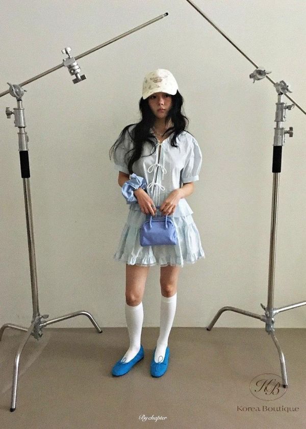 SS444 春季 綁帶開襟蝴蝶結上衣 