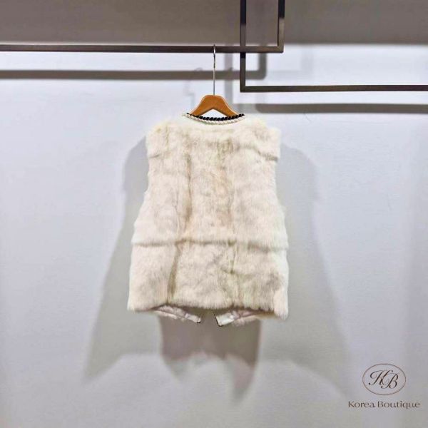 Fw502 冬季 毛毛小香背心 