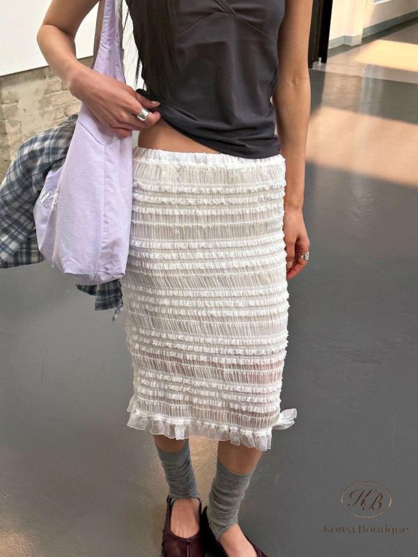 SS376 春季 好美的波浪半身裙 