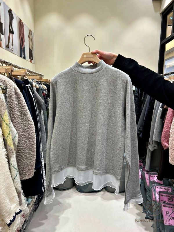 FWKR35 冬季 下擺有蕾絲上衣 