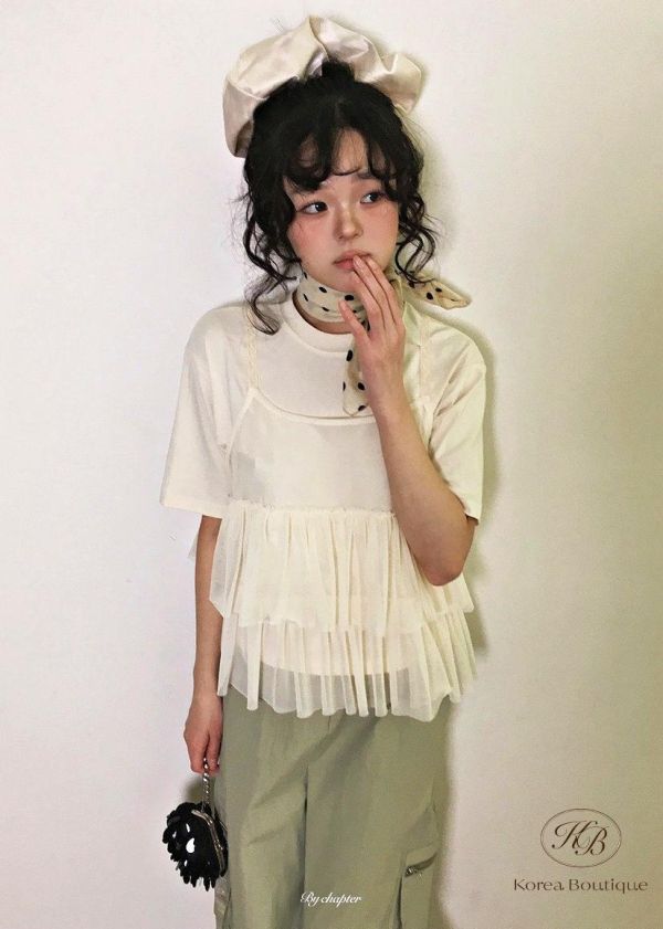 SS330 春季 可愛紡紗兩件式上衣 