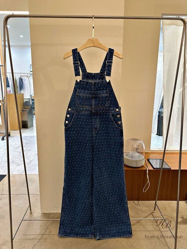 Fw117 秋季 好好看的點點吊帶褲 