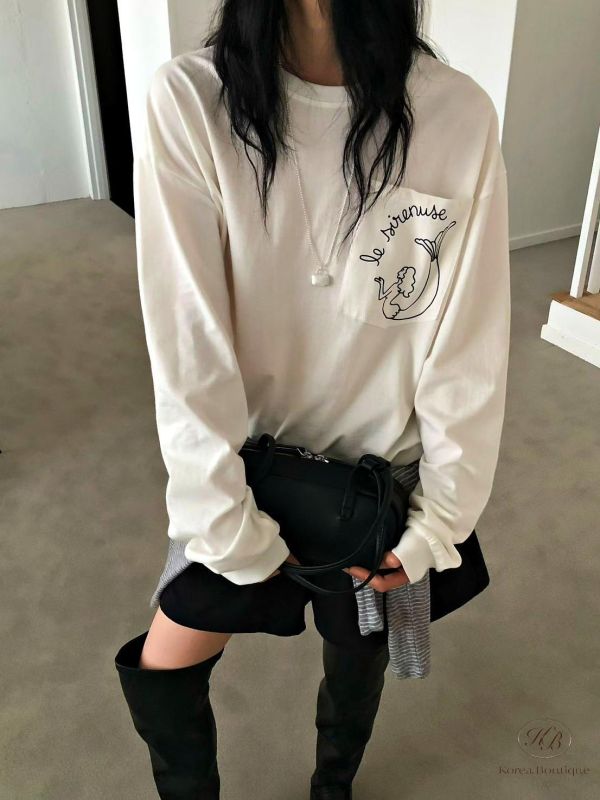 FW2760 秋季 口袋美人魚長版上衣 