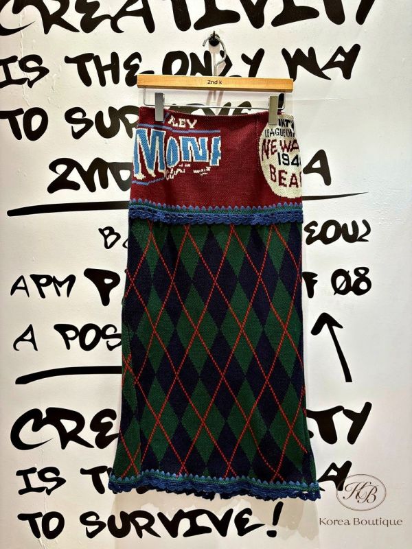 Fw384 秋季 毛呢英倫童趣裙 