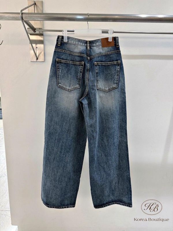 FW2785 秋季 水洗刷色牛仔褲 