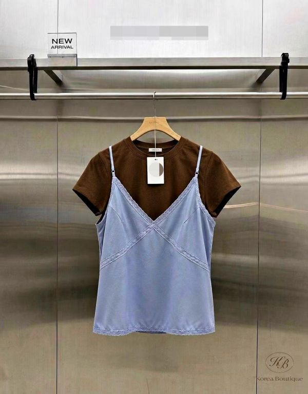 FW2607 秋季 時髦假兩件上衣 