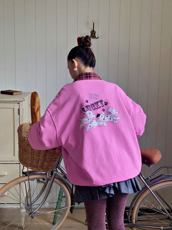 FWKR76 冬季 兩面圖案都好可愛的蝴蝶結衛衣 