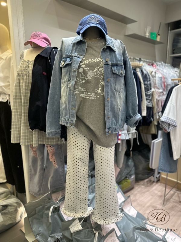 Spv47 春裝 可愛點點花瓣褲 