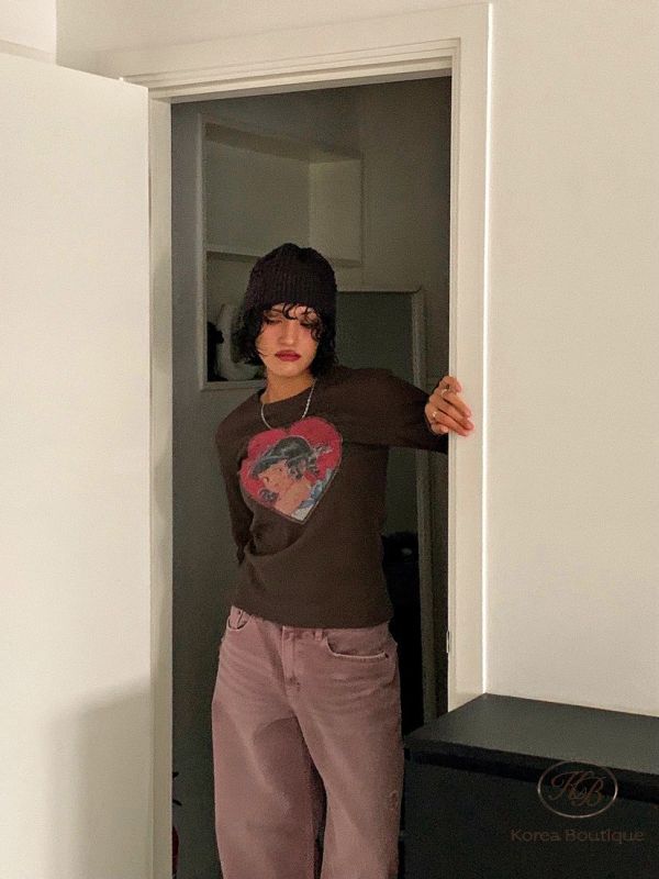 Fw381 秋季 愛心塗鴉上衣 