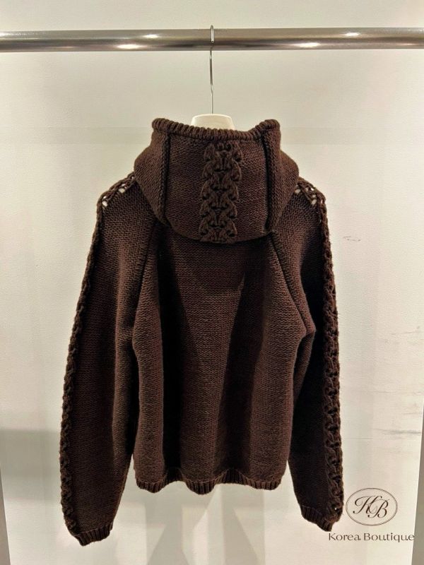 FWKR09 冬季 編織連帽毛衣 