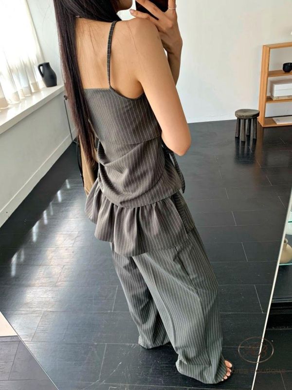 SS470 春季 前後都可穿的綁帶蝴蝶結背心褲裝 