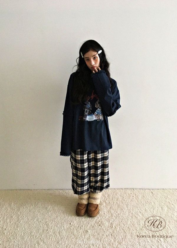 Fw296 秋季 假兩件可愛狗狗上衣 