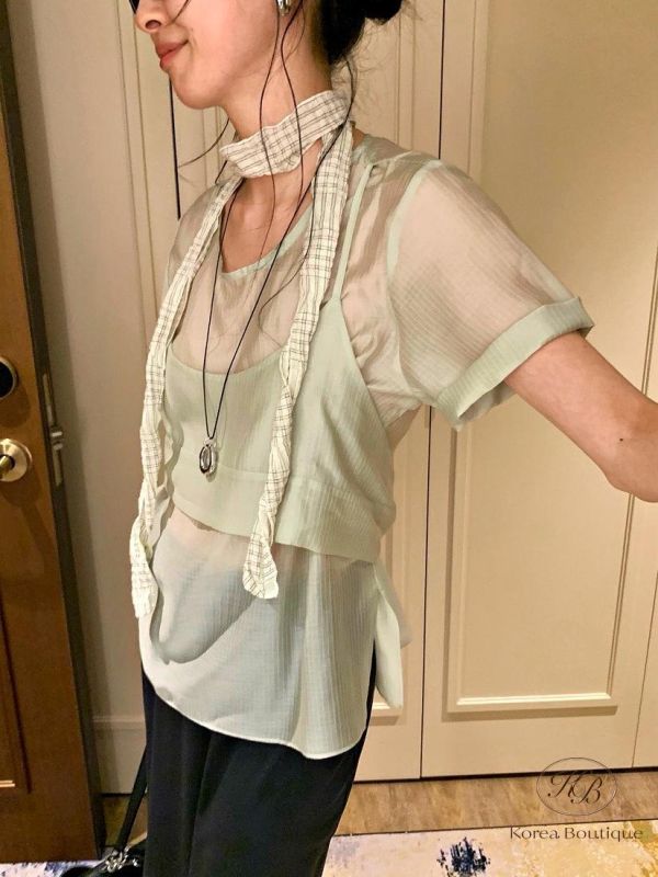 SS415 春季 質感太美的光澤背心套組 