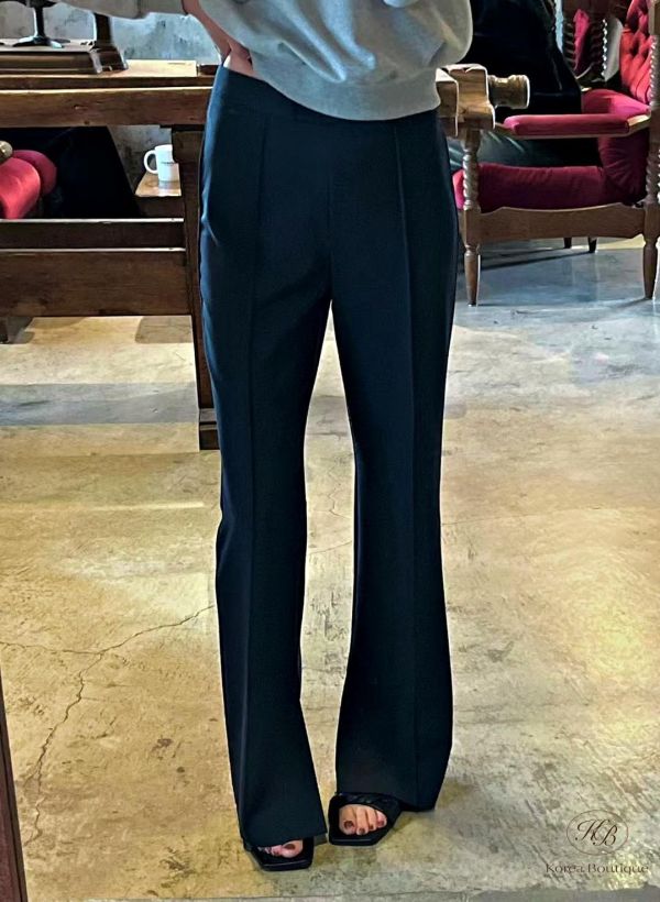 SS144 春季 好看的車縫邊西裝褲 開叉 