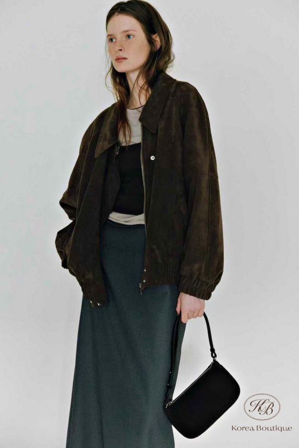 SS171 春季 版型好好看的麂皮棒球外套 