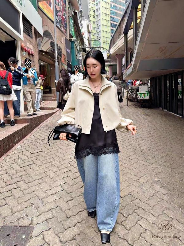 SS135 春季 細節很美的設計家蕾絲長版上衣 也可當洋裝 