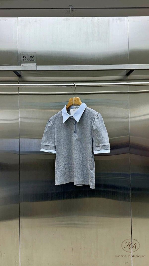 SS410 春季 撞色領口polo衫 