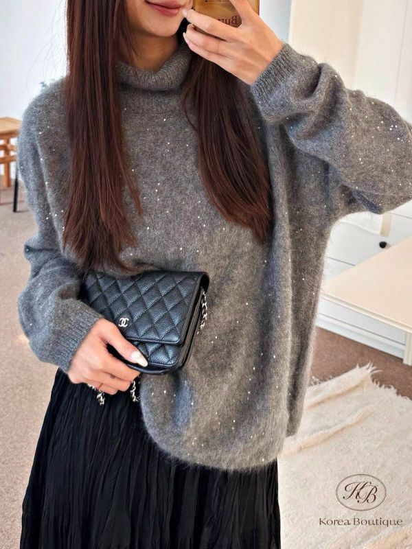 FWKR36 冬季 閃亮小立領毛衣 