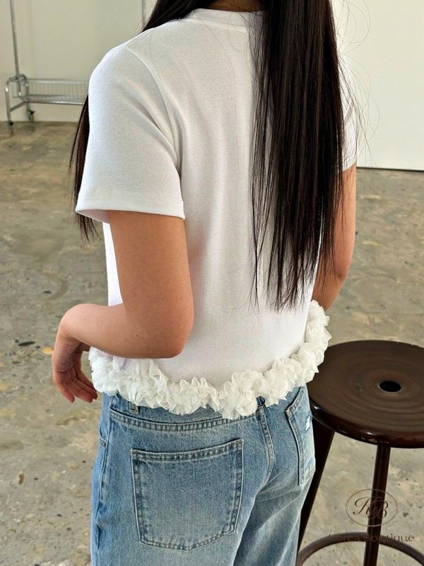 SS324 春季 花瓣下擺上衣 