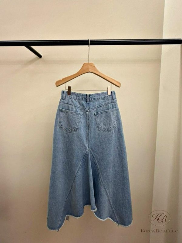 FW2625 秋季 不規則剪裁牛仔裙 