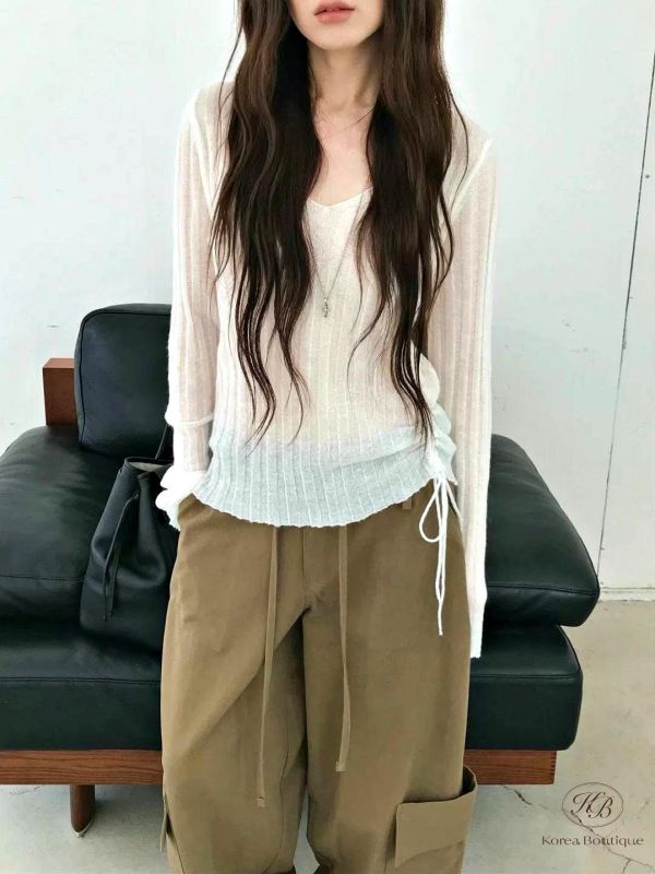 FW2742 秋季 抽繩螺紋上衣 