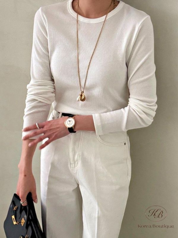 SS103 春季 質感圓領素面上衣 