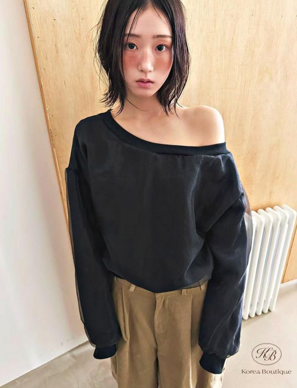 FW3823 秋季 很女人的衛衣 外層一層紗的設計太美啦 