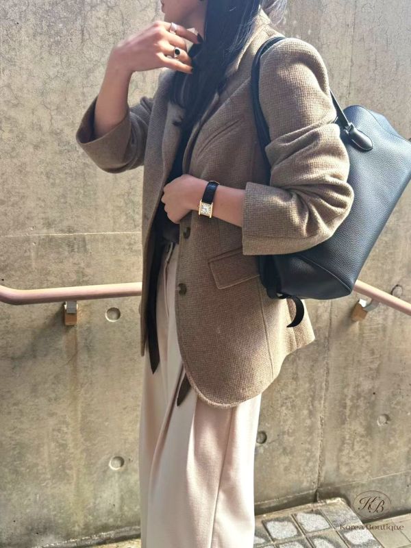 Fw379 秋季 羊毛質感西裝外套 