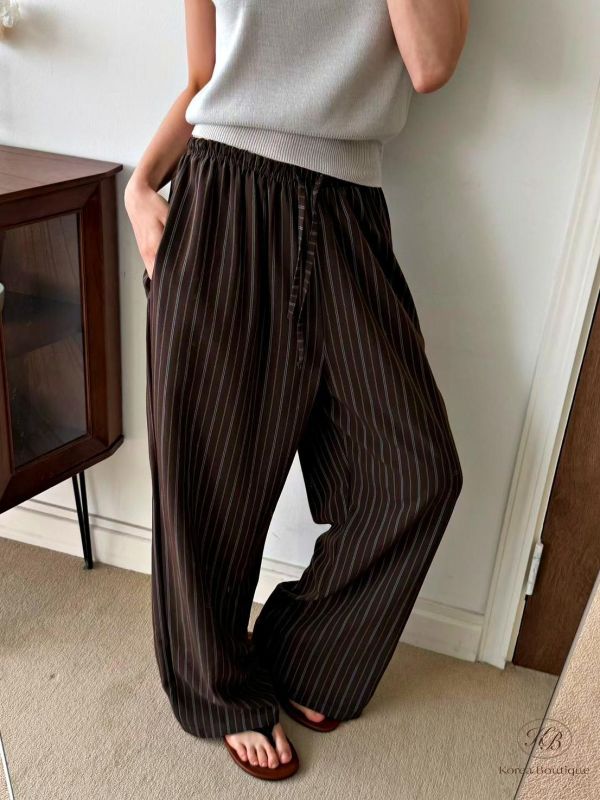 SS437 春季 休閒條紋直筒褲 