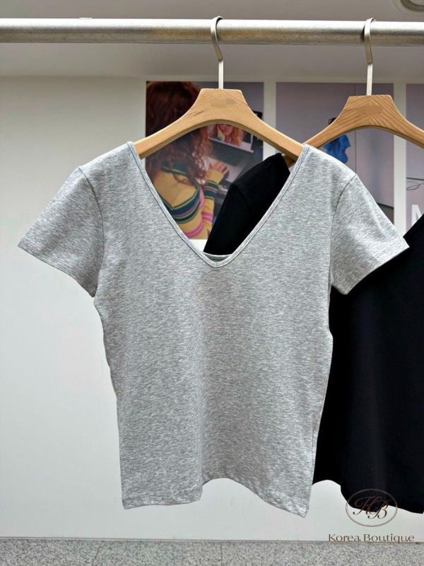 SS429 春季 V領素面上衣 