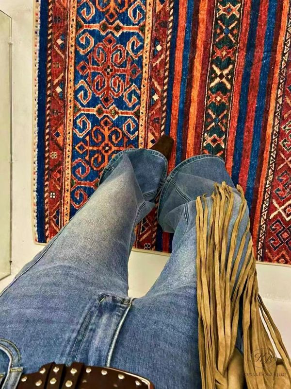 SS167 春季 好看的微喇叭牛仔褲 附皮帶 